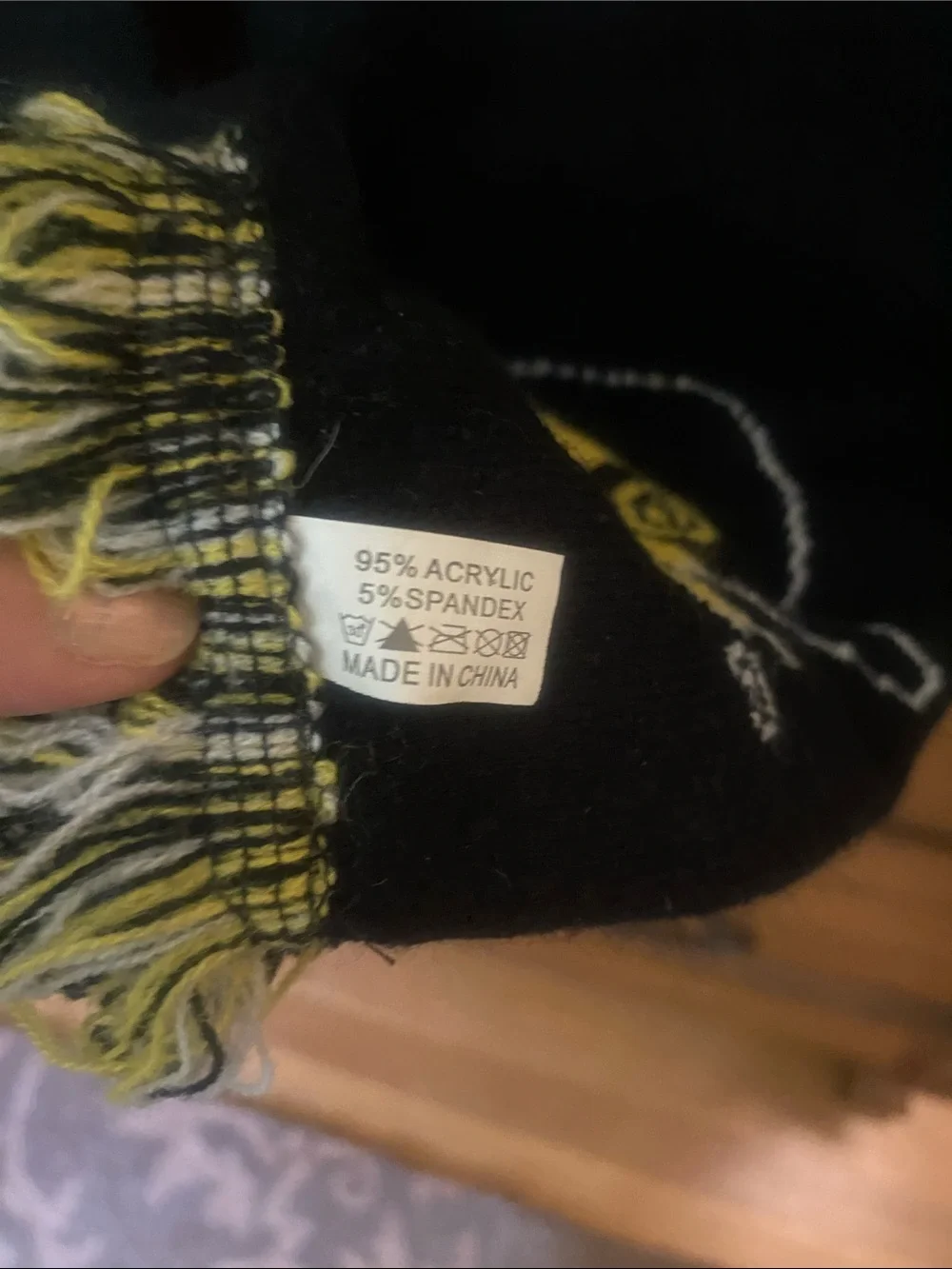 ASU Appalachian State Mountaineers Reversible Knit Scarf Black Yellow Gold